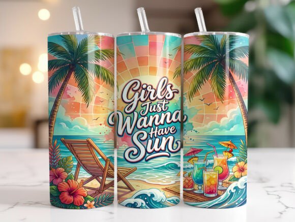 20oz Girls Just Wanna Have Sun Tumbler Graphics Review