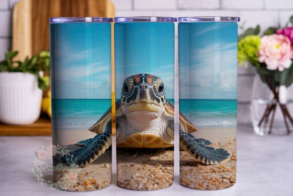 Baby Sea Turtle Beach Tumbler Wrap Graphics Review