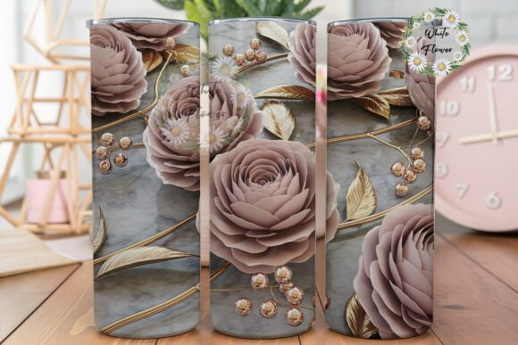 Elegant Gold Rose Marble 20oz Tumbler: Graphics & Tumbler Wraps Review