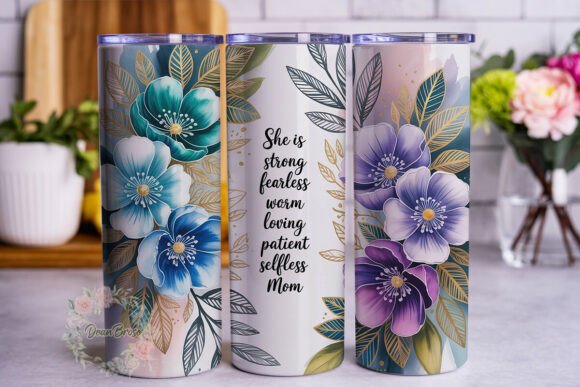 Floral Watercolor Mom Tumbler Wraps Graphics Review