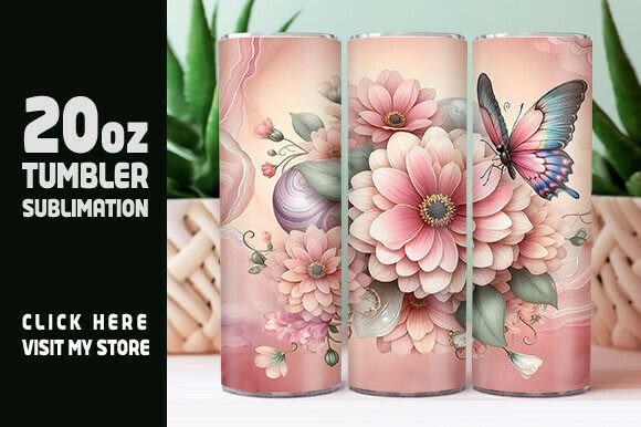 Flower Tumbler Wrap Graphics for Tumbler Wraps