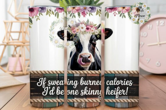 Funny Cow Floral Tumbler Wrap: Graphics Review for Designers