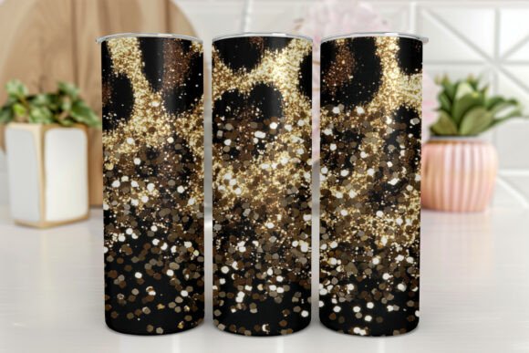 Glitter Leopard Tumbler Wrap Design: Graphics for Tumbler Wraps & More