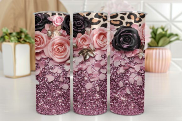Glitter Leopard Tumbler Wrap PNG: Graphics & Tumbler Wraps