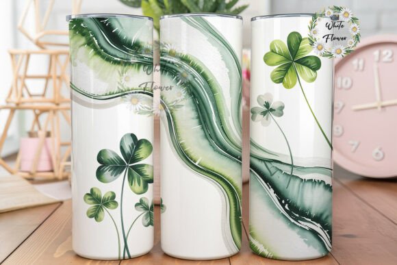 Green Marble Clover Tumbler Wraps Review: Premium Graphics for Branding