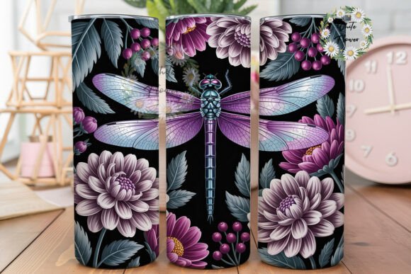 Purple Dragonfly Floral: A Tumbler Wrap Graphics Review