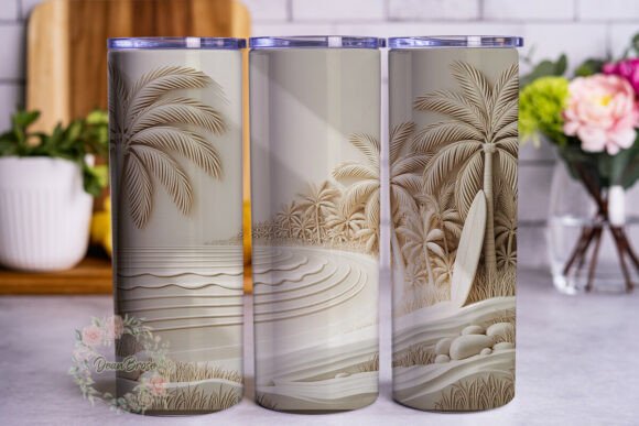 Tropical Beach Bas-Relief Tumbler Wraps Graphics Review