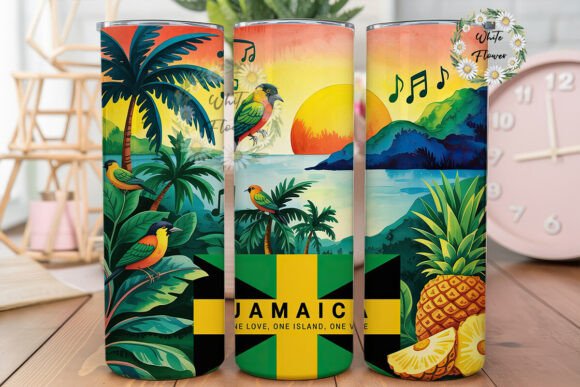Tropical Jamaica Bird Pineapple Tumbler Graphics and Tumbler Wraps