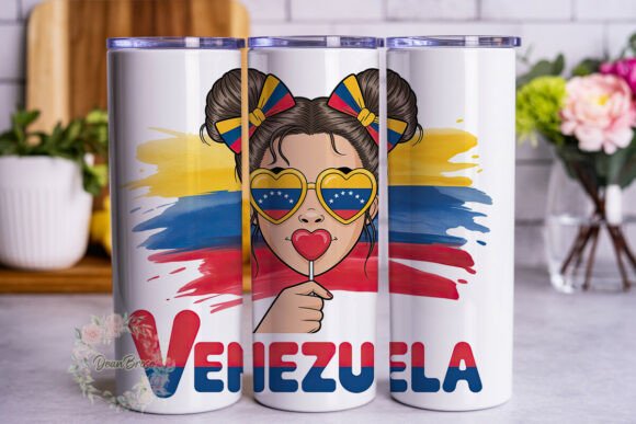 Venezuelan Girl Art Graphics for Tumbler Wraps