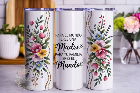 Watercolor Floral Mom: Graphics for Tumbler Wraps